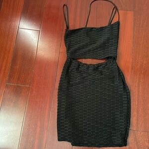 black texture dress